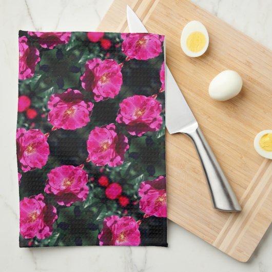 Roze roze roze in het bloem theedoek (Quarter Fold)