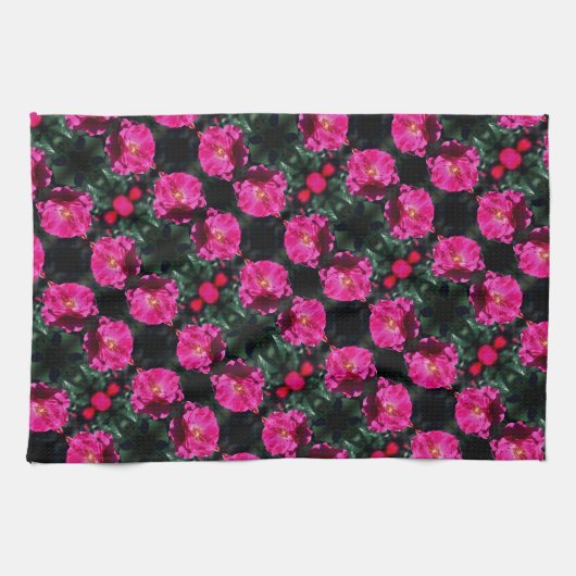 Roze roze roze in het bloem theedoek (Horizontaal)