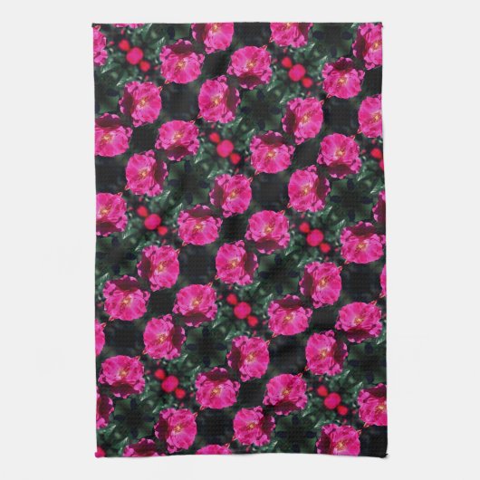 Roze roze roze in het bloem theedoek (Verticaal)