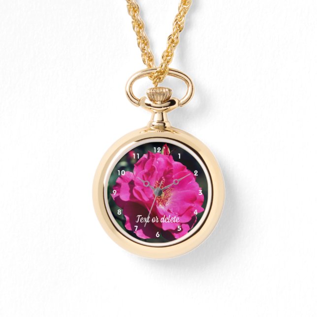 Roze roze roze in volledig bloem Sluiten Aangepast Horloge (Voorkant)