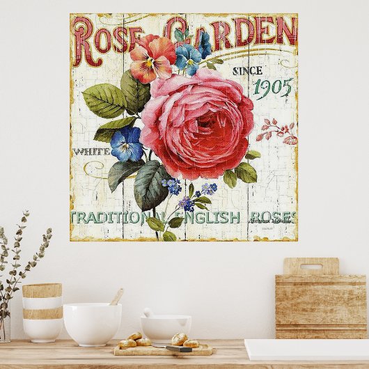  roze roze roze kantoor poster (Keuken)