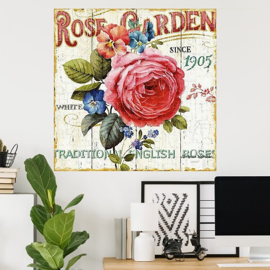  roze roze roze kantoor poster (Thuiskantoor)