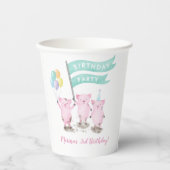 Roze roze roze kinderen op zaterdag papieren bekers (Voorkant)