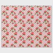 Roze roze roze klikketketkettingafdekking naadloze cadeaupapier (Vlak)