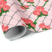 Roze roze roze klikketketkettingafdekking naadloze cadeaupapier (Rol Hoek)