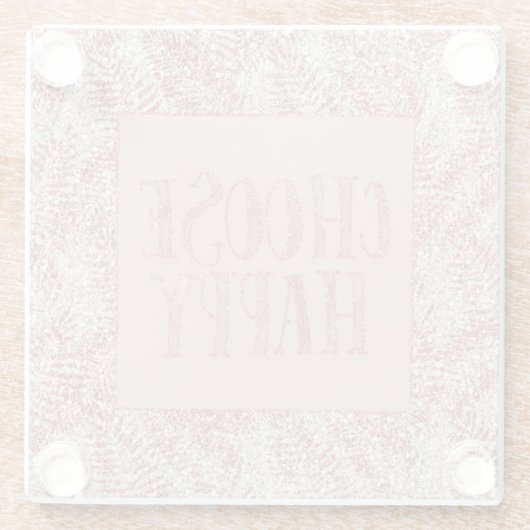 Roze roze roze kreeft Glitter Glitz Tropische Blad Glazen Onderzetter (Achterkant)