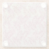 Roze roze roze kreeft Glitter Glitz Tropische Blad Glazen Onderzetter (Achterkant)