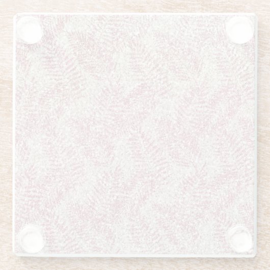 Roze roze roze kreeft Glitter Glitz Tropische Blad Glazen Onderzetter (Achterkant)