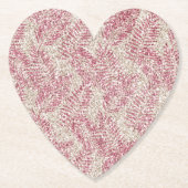 Roze roze roze kreeft Glitter Glitz Tropische Blad Kartonnen Onderzetters (Voorkant)