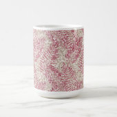 Roze roze roze kreeft Glitter Glitz Tropische Blad Koffiemok (Center)