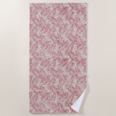 Roze roze roze kreeft Glitter Glitz Tropische Blad Strandlaken (Voorkant)