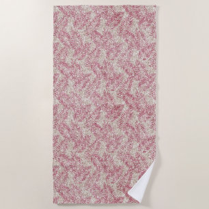 Roze roze roze kreeft Glitter Glitz Tropische Blad Strandlaken