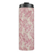 Roze roze roze kreeft Glitter Glitz Tropische Blad Thermosbeker (Voorkant)