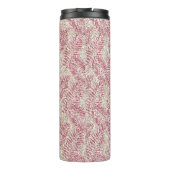 Roze roze roze kreeft Glitter Glitz Tropische Blad Thermosbeker (Achterkant)