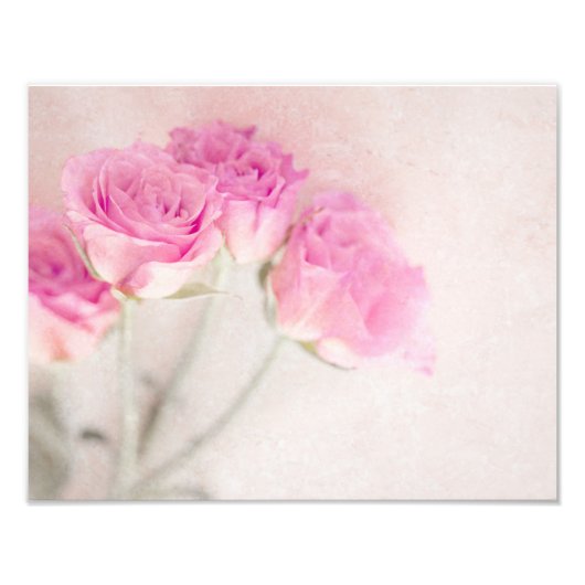 Roze roze roze marmer Stone Background Collage Roz Foto Afdruk (Voorkant)