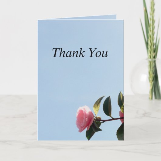 Roze roze roze met blauwe hemel Hartelijk dank Bedankkaart (Voorkant)