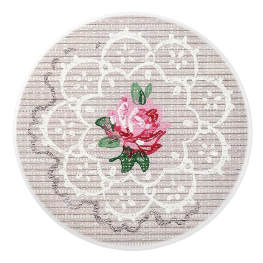 roze roze roze met een olieachtige poot keramische knop (Voorkant)