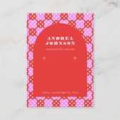 Roze roze roze, middeleeuwse moderne Arch Earring  Visitekaartje (Voorkant)