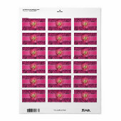 Roze roze roze moerasroos etiket (Full Sheet)