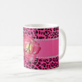 Roze roze roze moerasroos koffiemok (Voorkant rechts)
