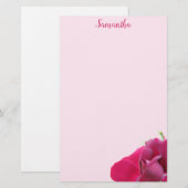  roze roze roze op maat briefpapier (Voorkant / Achterkant)