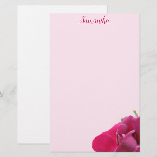  roze roze roze op maat briefpapier (Voorkant / Achterkant)