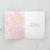 Roze Roze Roze Perzik Luipaard Dier Verjaardag Kaart (Binnen)