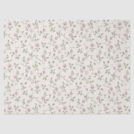 Roze roze roze peuzen ivoor shabby Gift Wrap Weefp Tissuepapier (Voorkant)