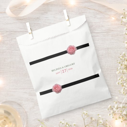 Roze roze roze ribbon bruiloft bedankzakje (Geknipt)