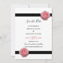 Roze roze roze ribbon bruiloft bespaart datum save the date