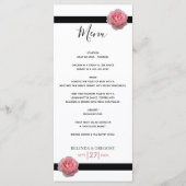 Roze roze roze ribbon bruiloft menu (Voorkant)