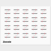 Roze roze roze ribbon bruiloft ronde sticker (Vel)