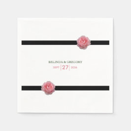 Roze roze roze ribbon bruiloft servet