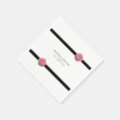 Roze roze roze ribbon bruiloft servet (Hoek)