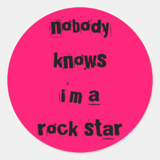 roze roze roze rockstersticker ronde sticker