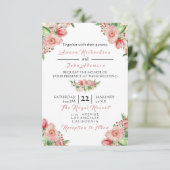 Roze roze roze roemkleurige gekleurde Rozen bruilo Kaart (Staand voorkant)