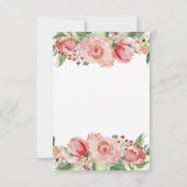 Roze roze roze roemkleurige gekleurde Rozen bruilo Kaart (Achterkant)