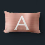 Roze roze roze roestvrij staal monogram naam kussen<br><div class="desc">Blush Pink - Roos Goudfolie Geborsteld Metalen Monogram Naam en Initiaal Kussen. Het monogram kussen maakt het perfecte Vrijgezellenfeest,  vrijgezellenfeest,  Baby shower,  bruiloft of Sweet 16,  18e,  21e,  30e,  40e,  50e of 60e verjaardagscadeau voor iemand die haar kamer versiert in elegant en modern roos.</div>