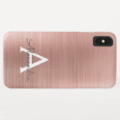 Roze roze roze roestvrij stalen monogram Case-Mate iPhone case (Achterkant (horizontaal))