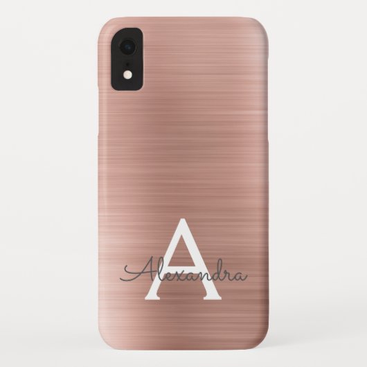 Roze roze roze roestvrij stalen monogram Case-Mate iPhone case (Achterkant)
