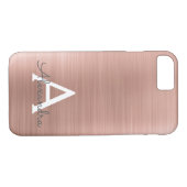 Roze roze roze roestvrij stalen monogram Case-Mate iPhone case (Achterkant (Horizontaal))