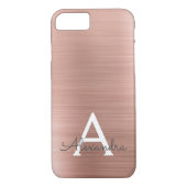 Roze roze roze roestvrij stalen monogram Case-Mate iPhone case (Achterkant)