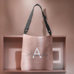 Roze roze roze roestvrij stalen monogram crossbody tas<br><div class="desc">Roze Rose Goud Faux Roestvrij staal Elegant Monogram Tas. Deze tas kan worden aangepast om uw initiaal en voornaam op te nemen.</div>