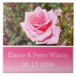  roze roze roze roodbloem bruiloft tegeltje