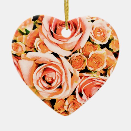 Roze roze roze roodbruin keramisch ornament (Voorkant)