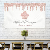 Roze roze roze roodbruine druppels bakkerij spandoek