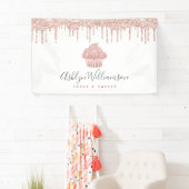 Roze roze roze roodbruine druppels bakkerij spandoek (Insitu)