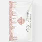 Roze roze roze roodbruine druppels bakkerij spandoek (Verticaal)