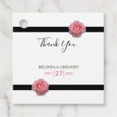 Roze roze roze roodbruine wiet bedankjes labels (Voorkant)