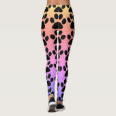 Roze roze roze roodbruine zwarte patronen leggings (Achterkant)